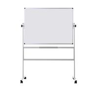 Bi-Office Tableau blanc émaillé mobile Revolver - Double face magnétique - L.150 x H.120 cm