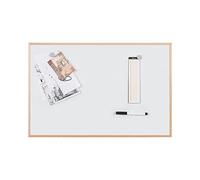 Bi-Office Tableau Blanc Magnétique Earth New Basic, 60x40cm, Surface en Acier Laqué, Cadre en Pin PEFC