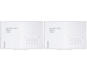 Bi-Office Tableau Blanc New Generation, Magnétique en Acier Laqué, Cadre en Aluminium, Porte-Marqueur Coulissant, 90 x 60 cm (Lot de 2)