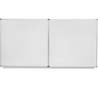 Bi-Office Tableau blanc Triptyque NF émaillé - L.200 x H.120 cm (fermé) - Magnétique - Cadre Aluminium