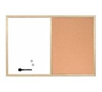 Bi-Office Tableau mixte, cadre en bois, (L)600 x (H)400 mm G