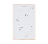 Bi-Office Tableau Planificateur Magnétique Hebdomadaire Earth New Basic, 40x60cm, Surface en Acier Laqué Imprimé, Cadre en Pin PEFC