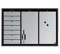 Bi-Office Tableau planning Hebdomadaire + Messages + Notes 60 x 40 cm Noir