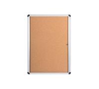 Bi-Office Vitrine d'Affichage Interieur en Liège Enclore Extra, Tableau d'Affichage Verrouillable, 710 x 971 mm, 9 x A4