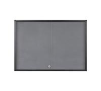 Bi-Office Vitrine d'exposition Exhibit Extra, surface en feutre gris, 10xA4, Portes coulissantes en verre, cadre en aluminium Anthracite