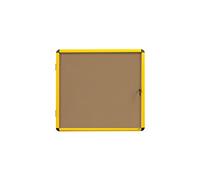 Bi-Office - Vitrine d'intérieur en aluminium jaune - 1 x A4 - fond en liège