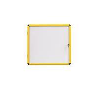 Bi-Office - Vitrine d'intérieur en aluminium jaune - 12 x A4 - fond en acier laqué