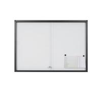 Bi-Office Vitrine magnétique Exhibit Extra, 6xA4, Surface en acier laqué, Portes coulissantes en verre, Cadre en aluminium Anthracite