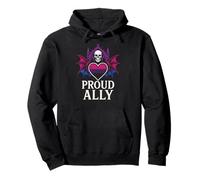 Bi Pride Proud Ally Retro Visibilité LGBTQ+ pour femme Sweat à Capuche