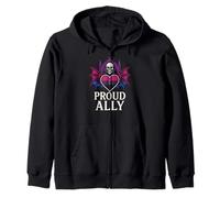 Bi Pride Proud Ally Retro Visibilité LGBTQ+ pour femme Sweat à Capuche