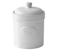 BIA - Boîte à thé - Blanc mat - Pot de rangement mat - Rangement de cuisine en grès - Rangement et organisation de cuisine - Disponible en blanc et noir