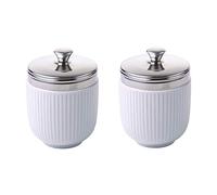 BIA Lot de 2 codeuses cannelées Blanc 6,5 x 6,5 x 10,5 cm