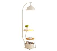 BiaBuiMM Lampadaire Multifonction, Lampadaire À Intensité Variable Avec Rangement, Lampes Hautes, Recharge Sans Fil, Pour Salon, Chambre, Bureau(White)