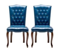 BiaBuiMM Lot de 2 Chaises de Salle à Manger, Chaises de Cuisine avec Dossier Souple, Confortables et Durables, pour la Maison, Le Restaurant, Le Café, L'hôtel(Blue)