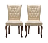 BiaBuiMM Lot de 2 Chaises de Salle à Manger, Chaises de Cuisine avec Dossier Souple, Confortables et Durables, pour la Maison, Le Restaurant, Le Café, L'hôtel(White)