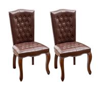 BiaBuiMM Lot de 2 Chaises de Salle à Manger, Chaises de Cuisine avec Dossier Souple, Confortables et Durables, pour la Maison, Le Restaurant, Le Café, L'hôtel(Brown)