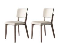 BiaBuiMM Lot de 2 Chaises de Salle à Manger en Cuir, Design Contemporain, Chaise de Cuisine Confortable avec Dossier Incurvé Ouvert, Idéale Salon et Repas(Brown)