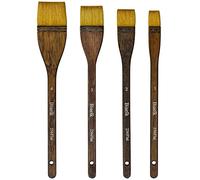 Biaelk 256 Lot de 4 pinceaux Plats pour Aquarelle en Poils synthétiques mélangés de chèvre pour Artistes, Taille #1#2# 3#4