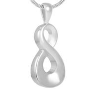 BIAIHQIE Amour toi urne crémation Collier Bijoux en Acier Inoxydable funéraire Souvenir Pendentif pour Humain/Animal de Compagnie Cendres-Argent