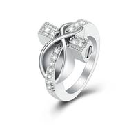 BIAIHQIE Bijou de crémation pour Cendres Bague urne en Croix pour Femme Bague de crémation pour contenir Les Cendres de Vos Proches (Taille 6-10)-7