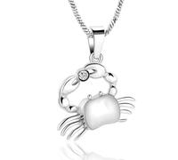 BIAIHQIE Collier urne funéraire en Forme de Crabe pour Cendres, Pierre de Naissance, Souvenir, médaillon, Bijou commémoratif-5