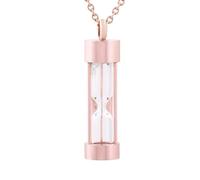 BIAIHQIE Temps Sablier Crémation Médaillon Collier pour Cendres des Êtres Chers Souvenir Urne Commémorative Bijoux pour Femmes Hommes-Or Rose