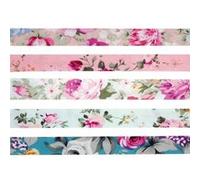 MegaCrea DIY Biais Coton 1 cm x 1 m Fleurs Pastel 5 pièces