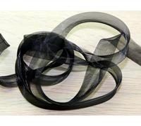 Biais en organza noir - au mètre
