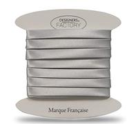 Biais satin argenté de belle qualité - biais de couture satin idéal pour des finitions raffinées aussi bien à l'extérieur de vos créations que pour couvrir vos couturages. (Par 5 mètres, Argenté)