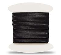 Biais satin noir de belle qualité - biais de couture satin idéal pour des finitions raffinées aussi bien à l'extérieur de vos créations que pour couvrir vos couturages. (Par 5 mètres, Noir)