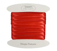 Biais satin rouge de belle qualité - biais de couture satin idéal pour des finitions raffinées aussi bien à l'extérieur de vos créations que pour couvrir vos couturages. (Par 5 mètres, Rouge)