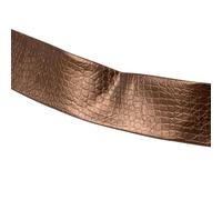 Biais Simili Cuir lézardé 50% Polyurethane 50% Viscose 27mm Marron au mètre fabriqué en Europe