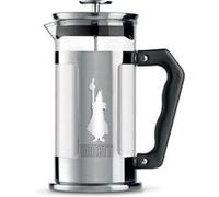 Bialetti Presse à café Preziosa, filtre à piston pour café ou thé, corps en acier inoxydable et récipient en verre borosilicaté, lavable au lave-vaisselle, 350 ml, pour 3 tasses