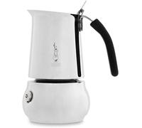 Bialetti 0004888/IN Caffettiera Acciaio Inossidabile New Kitty 2 Tazze, 18/10 Acciaio Inossidabile, Grigio - White