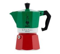 Bialetti - Collection Moka Express Italia: La Cafetière Expresso Iconique, Qui Fait Du Véritable Café Italien, Cafetière Moka 3 Tasses (130 Ml), Aluminium, Coloré En Rouge, Vert Et Argent