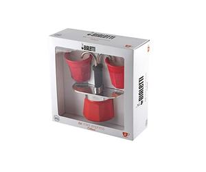 Bialetti 0006190 Set Mini Express 2 Tasses + 2 Bicchierini Rouge Aluminium 22 x 8 x 21,5 cm