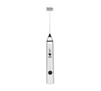 Bialetti Mousseur à lait 0006770 – Inox Argent Métal, réglable 3 niveaux, double fouet, charge USB