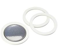 Bialetti 0186003 Accessoires Café et Dosette Blister Inox 3 Joints + Filtre 6 Tasses