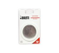 Bialetti 0800006 - Set di 3 guarnizioni + Filtro per caffettiere Italiane da 12 Tazze, Metallo Bianco