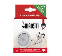 Bialetti 3 joints (bagues en caoutchouc) 1 plaque filtrante de rechange pour Moka 12 tasses