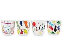 Bialetti 4 Tasses Expresso Pop Art Porcelaine 60 ml Ensemble de Tasses à Expresso