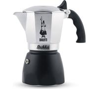 Bialetti Brikka, Pot à moka, 0,17 l, noir, acier inoxydable, aluminium, 4 tasses, thermoplastique