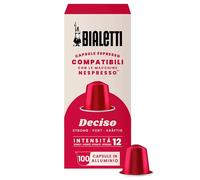 Bialetti Café Capsules compatibles Nespresso® - Deciso - 100 Capsules