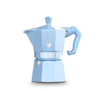 Bialetti Cafetière italienne Moka Exclusive 3 tasses – aluminium verni – Bleu pastel