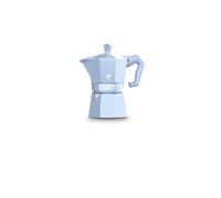 Cafetière Italienne - BIALETTI - MOKA Exclusive - 3 tasses - Bleu pastel - Aluminium verni - Design vintage