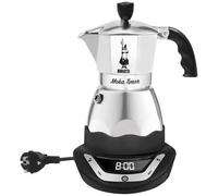 Bialetti Moka Timer, Cafetière électrique avec minuterie intégrée, 3 Tasses, 365W, Noir,145ml