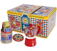 Bialetti - Cafetière Italienne Moka Rouge Dolce&Gabbana - Capacité 3 Tasses - Coffret Cafetière + Café