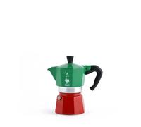 Bialetti Cafetière italienne Moka Express Italia 3 tasses 100 ml Tous feux sauf induction Vert/Rouge