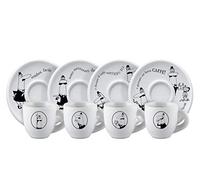 Bialetti Carosello Jeu de 4 Tasses Moka Avec Soucoupe - Tasse à Espresso