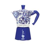 Bialetti Dolce & Gabbana - Moka Express Blue Mediterraneo pour 6 tasses, feu direct (cafetière, makinetta expresso)